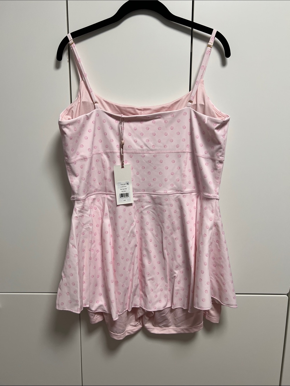 LoveShackFancy Pink Mini Dress with Tiny Tennis Ball Print, Shorts w/ Pockets! - Picture 9 of 15